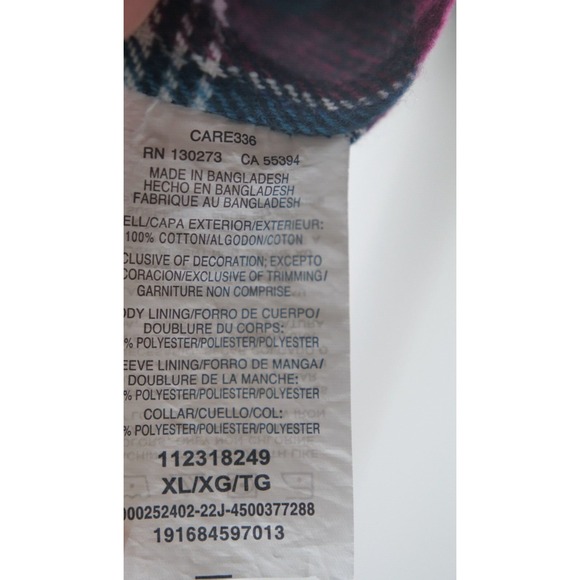 Wrangler Men's Pinstripe‎ Navy Button Down Barn Coat XL 112318249 - Picture 11 of 12